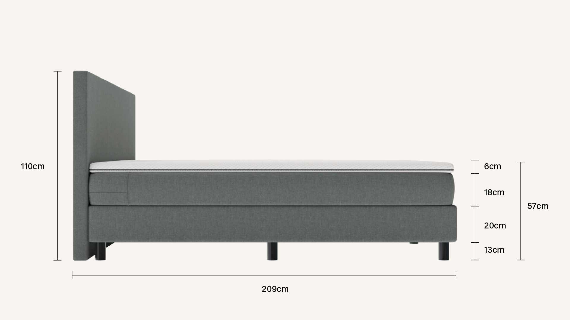 emma matras bed boxspring one measures