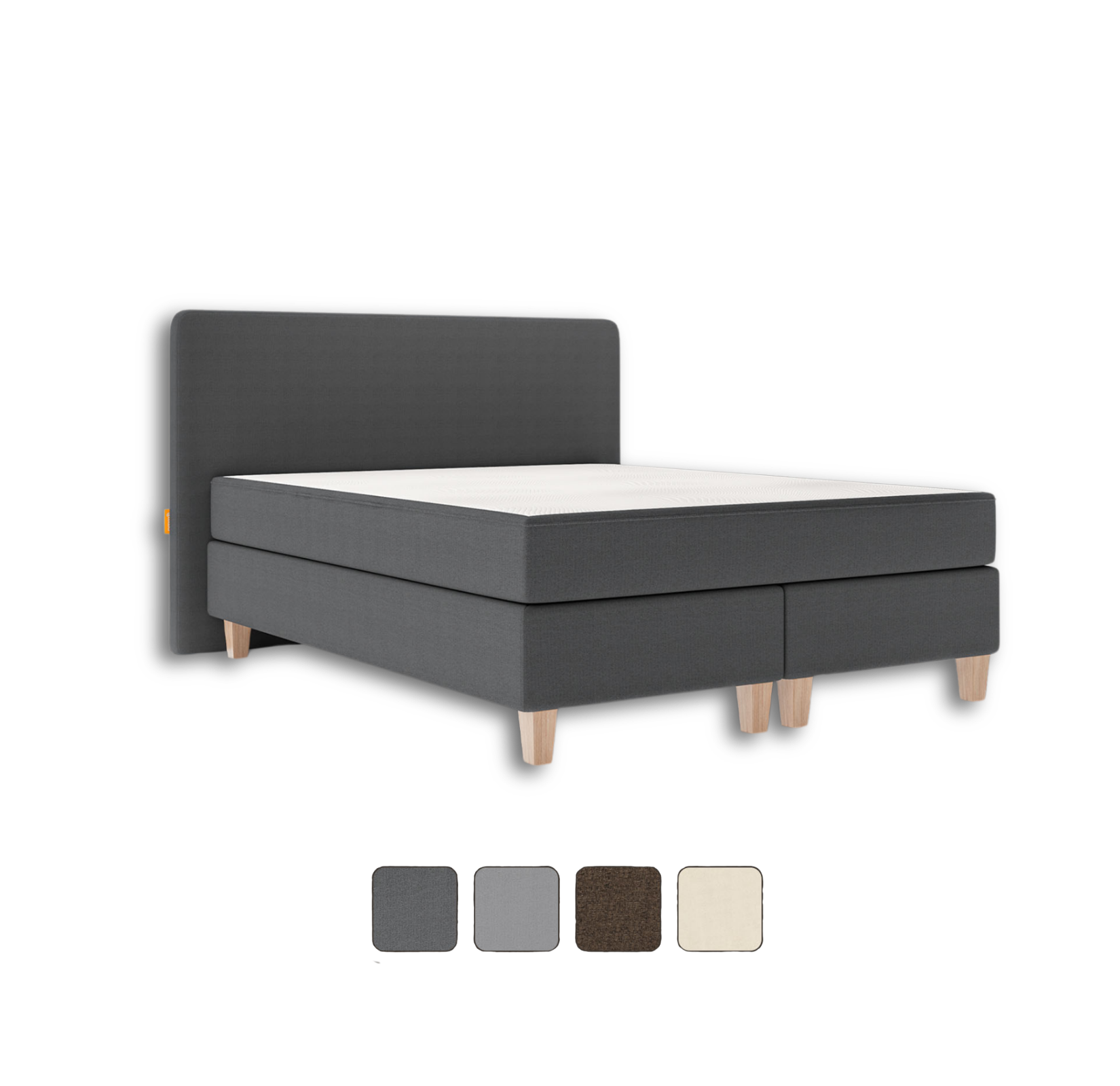 Emma Classic Boxspringbett in Dunkelgrau.