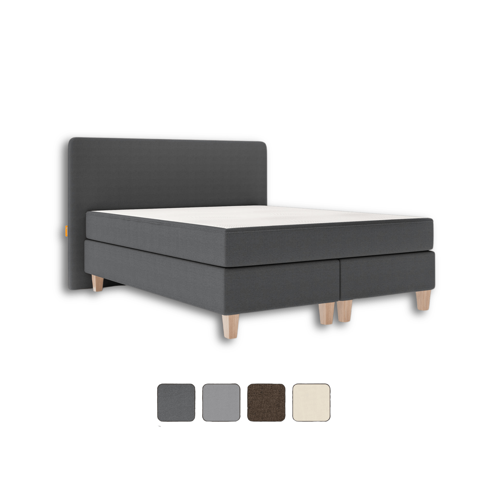 Emma Classic Boxspringbett in Dunkelgrau.