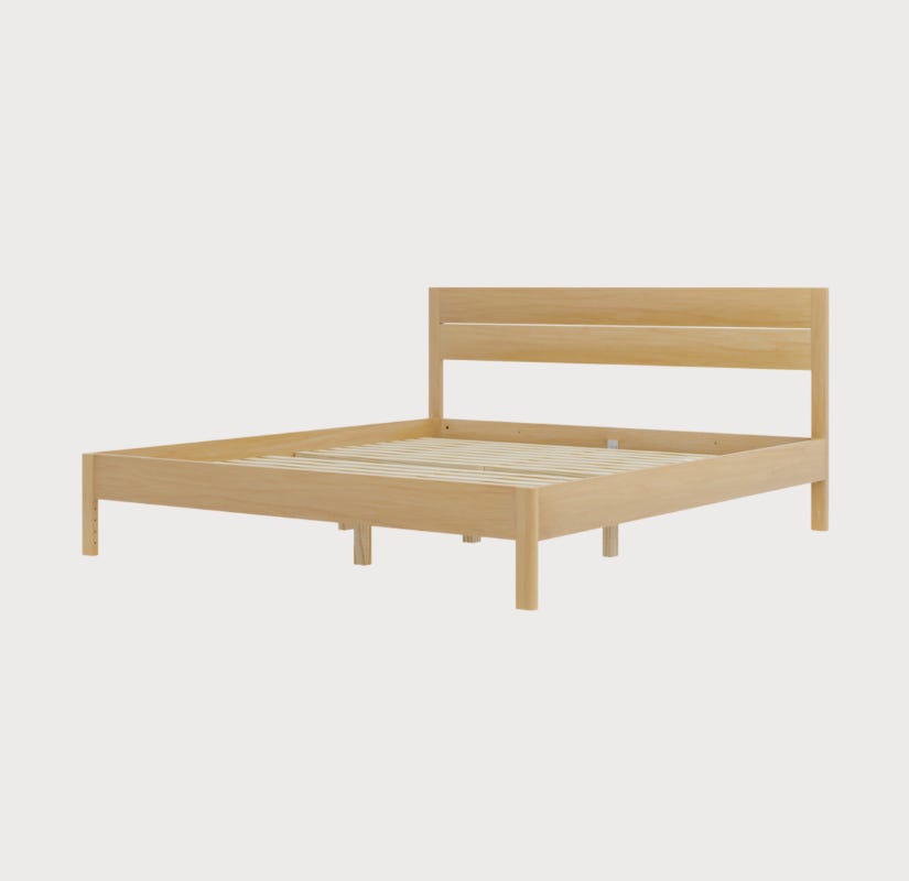 Emma Classic Wooden Bed - Natural design with storage