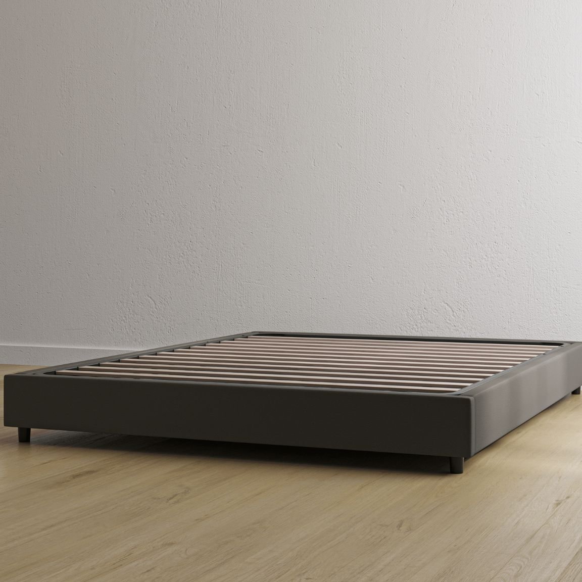 Letto contenitore grigio senza testiera