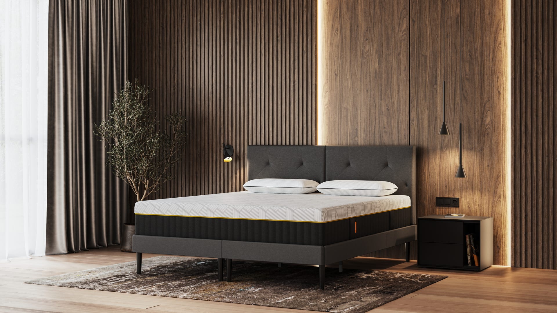 Colchón emma hybrid elite en una habitación