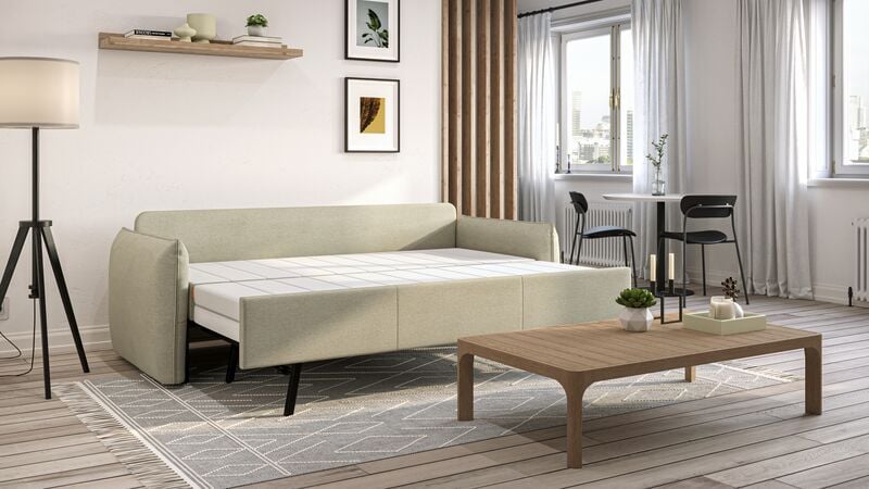 canape convertible blanc ouvert