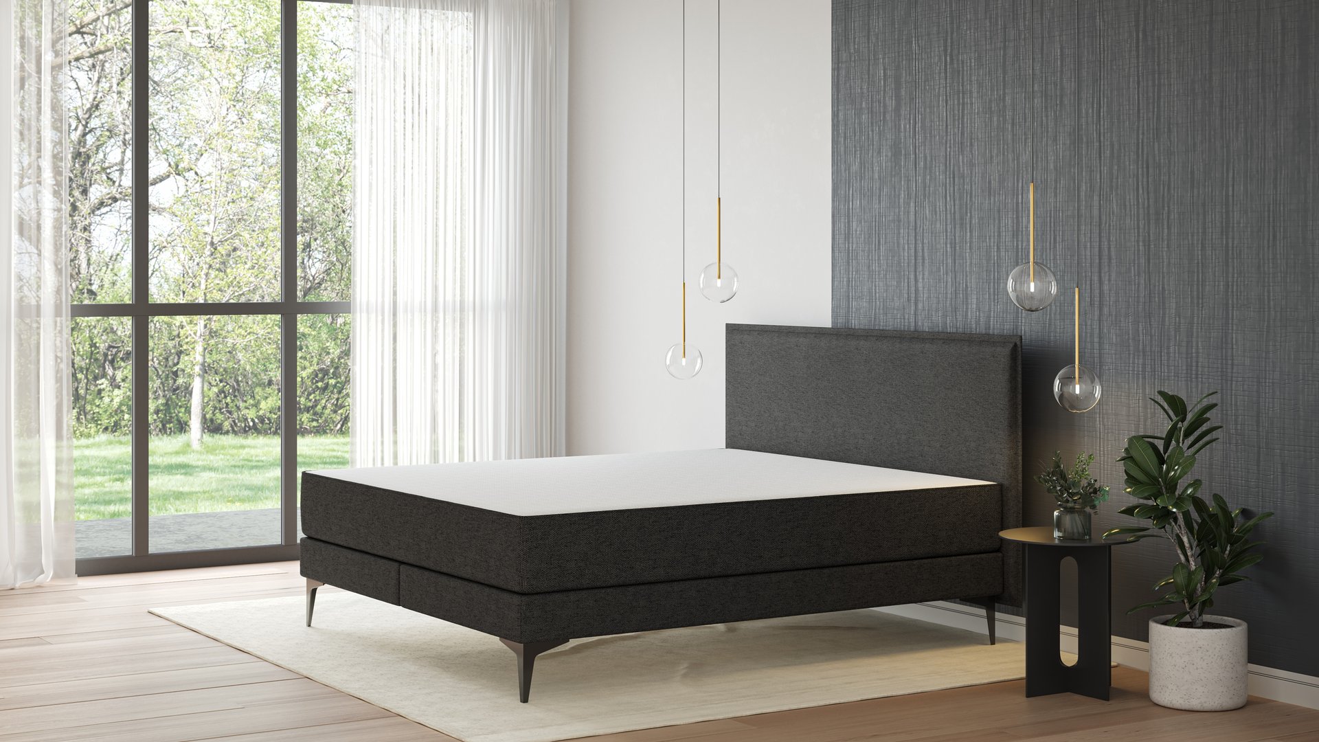 Emma Elite Boxspringbett in modernem Schlafzimmer