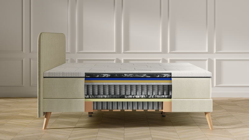 innere Schichten des Bettes und der Matratze werden angezeigt