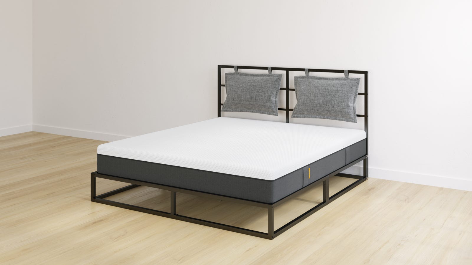 Letto in metallo matrimoniale con testiera con materasso