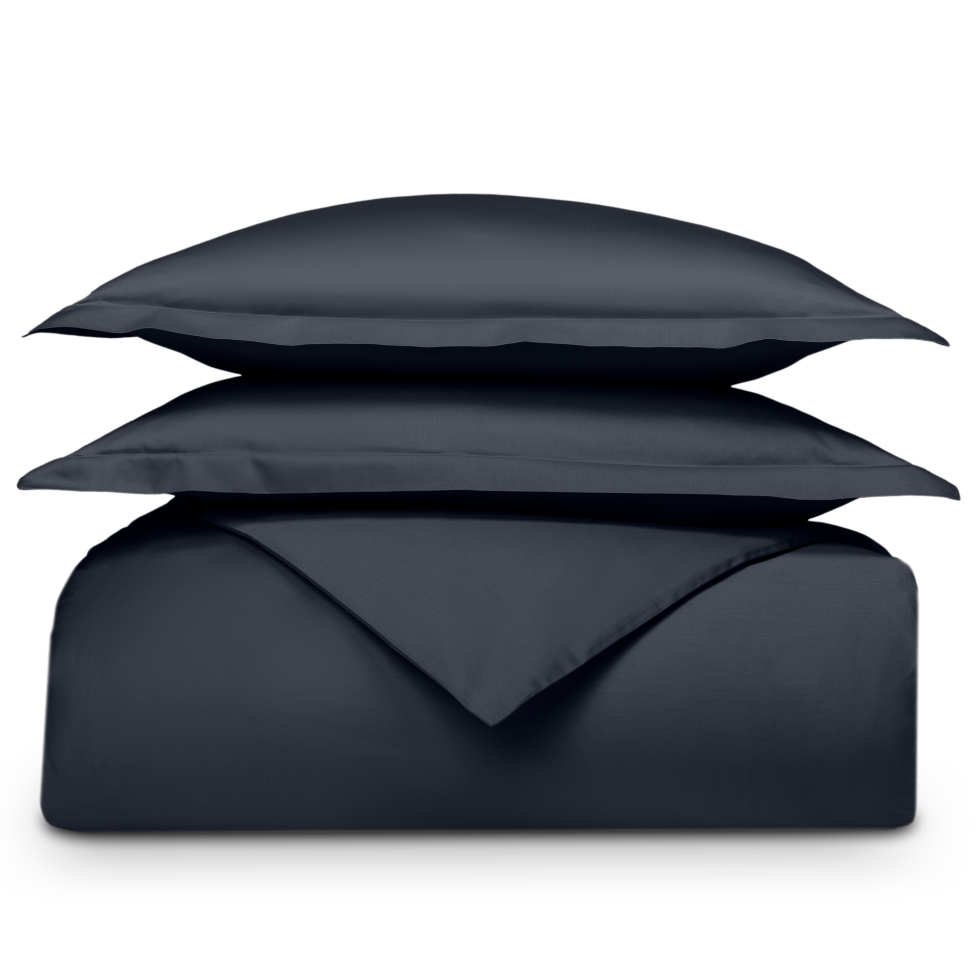 Emma Classic Bettwäscheset mit zwei Kissenbezügen und einem Bettdeckenbezug in dunkelgrau.