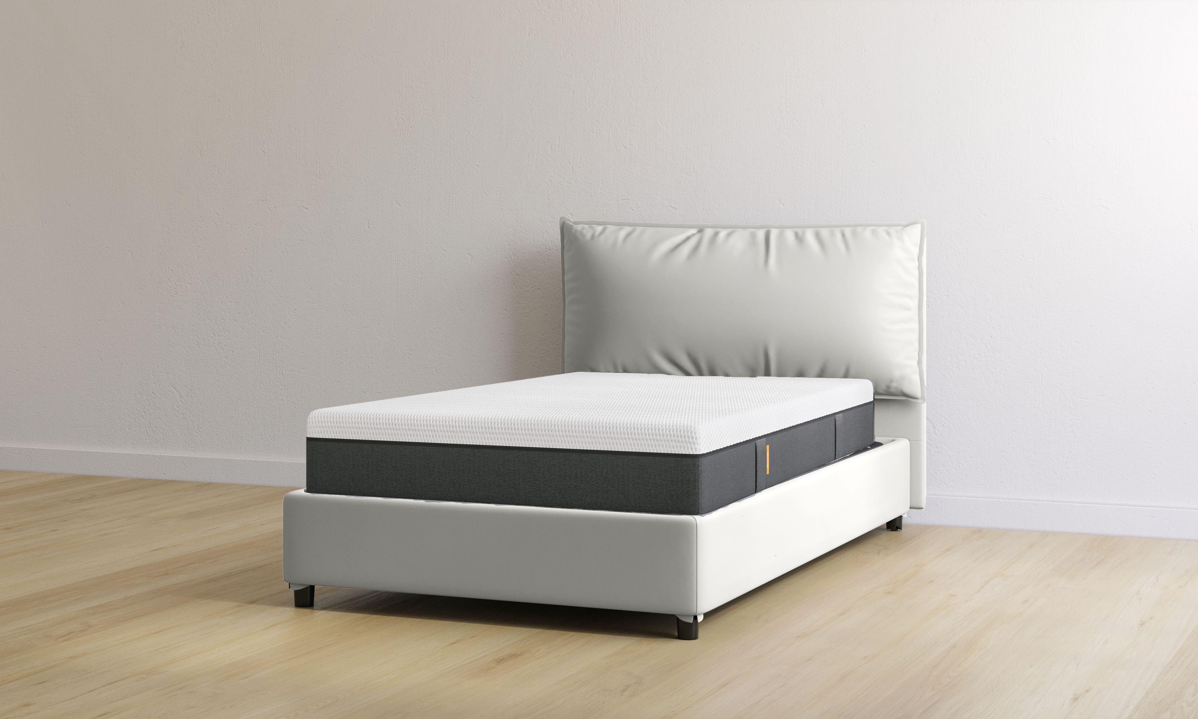 letto contenitore ecopelle singolo bianco con materasso