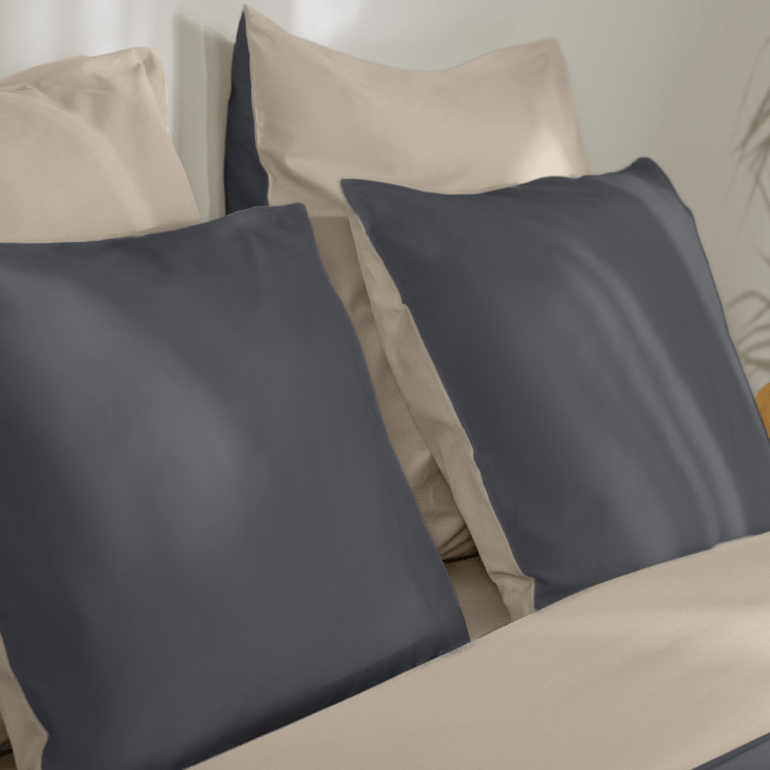 COTTON_darkgrey_BEIGE Pillows
