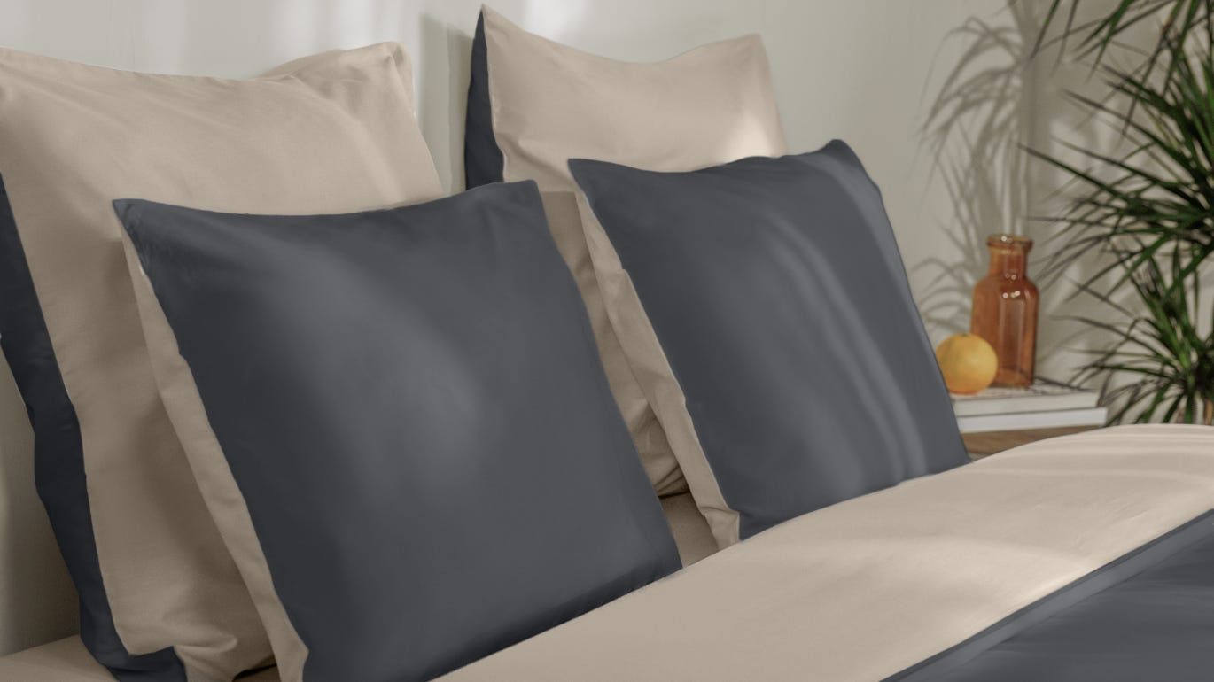 COTTON_darkgrey_BEIGE Pillows