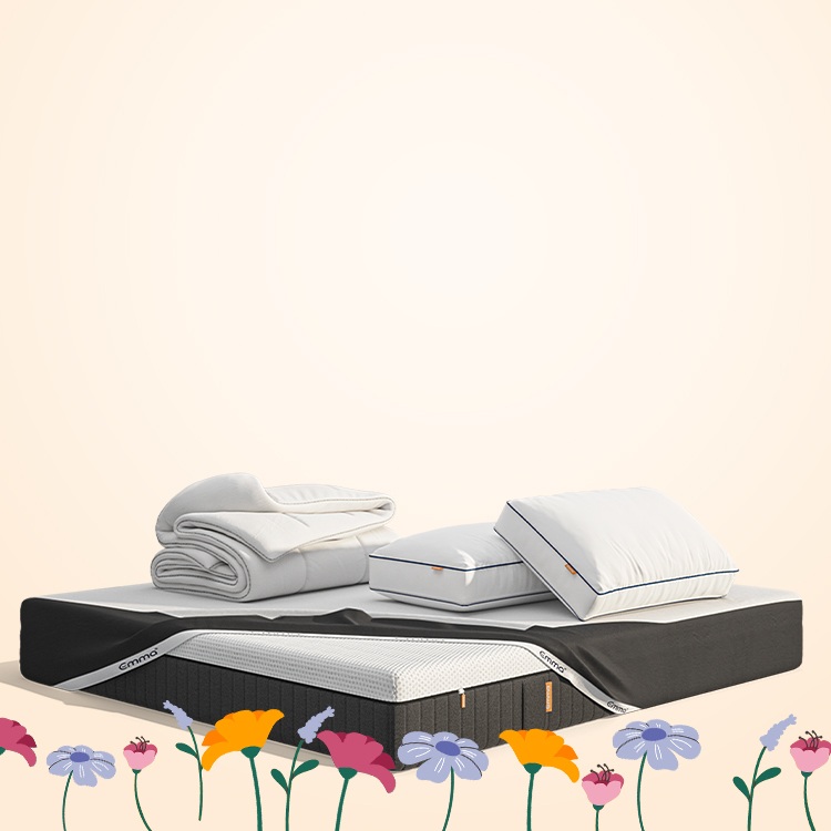 Emma Hybrid Pillow with Original Mattress - Spring themed background