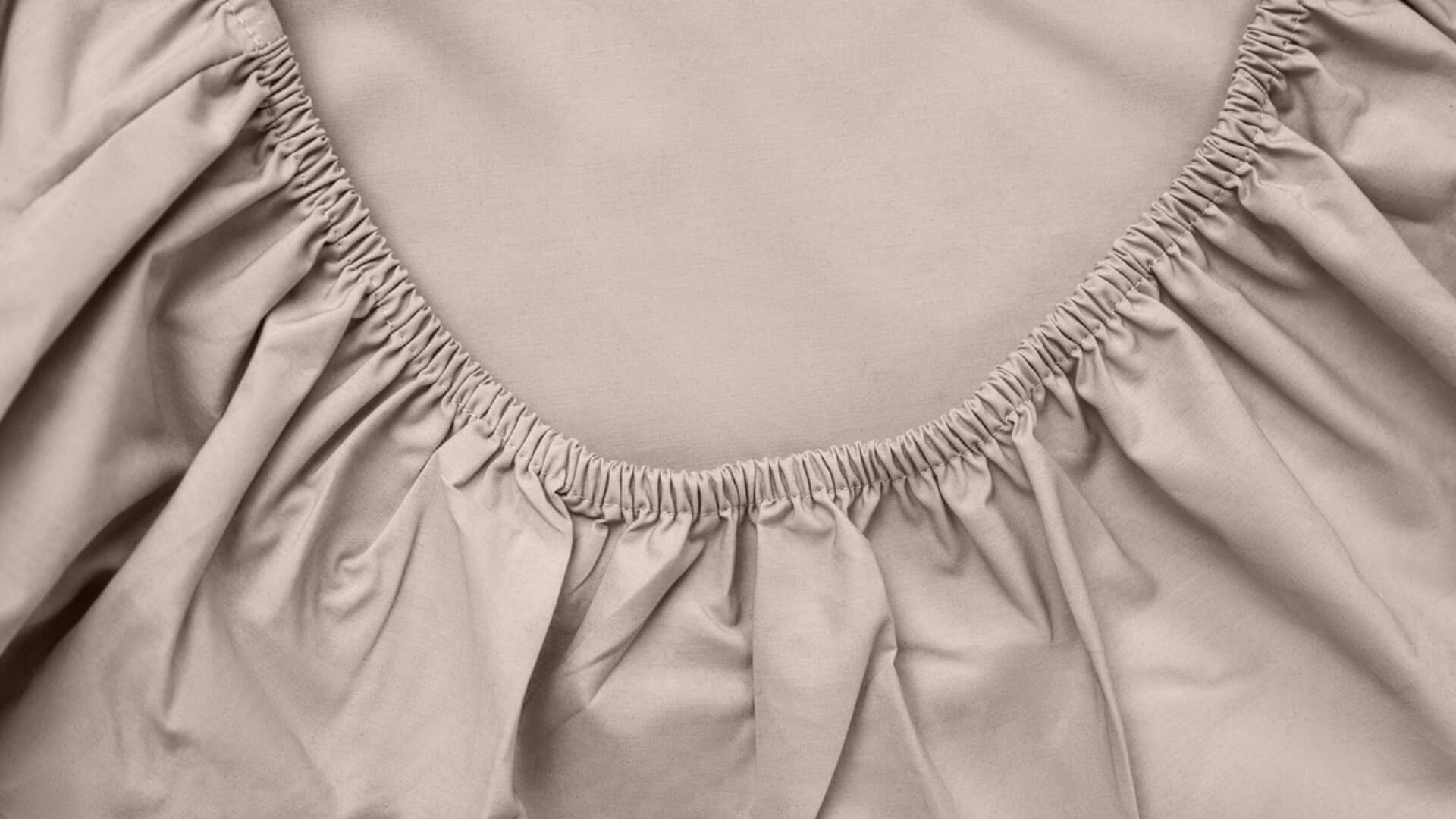 lenzuolo sotto in cotone percalle sabbia con elastici