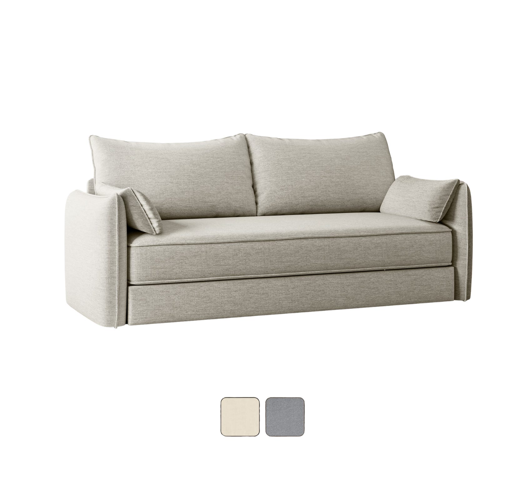 Emma Premium Schlafsofa V2 in beige.