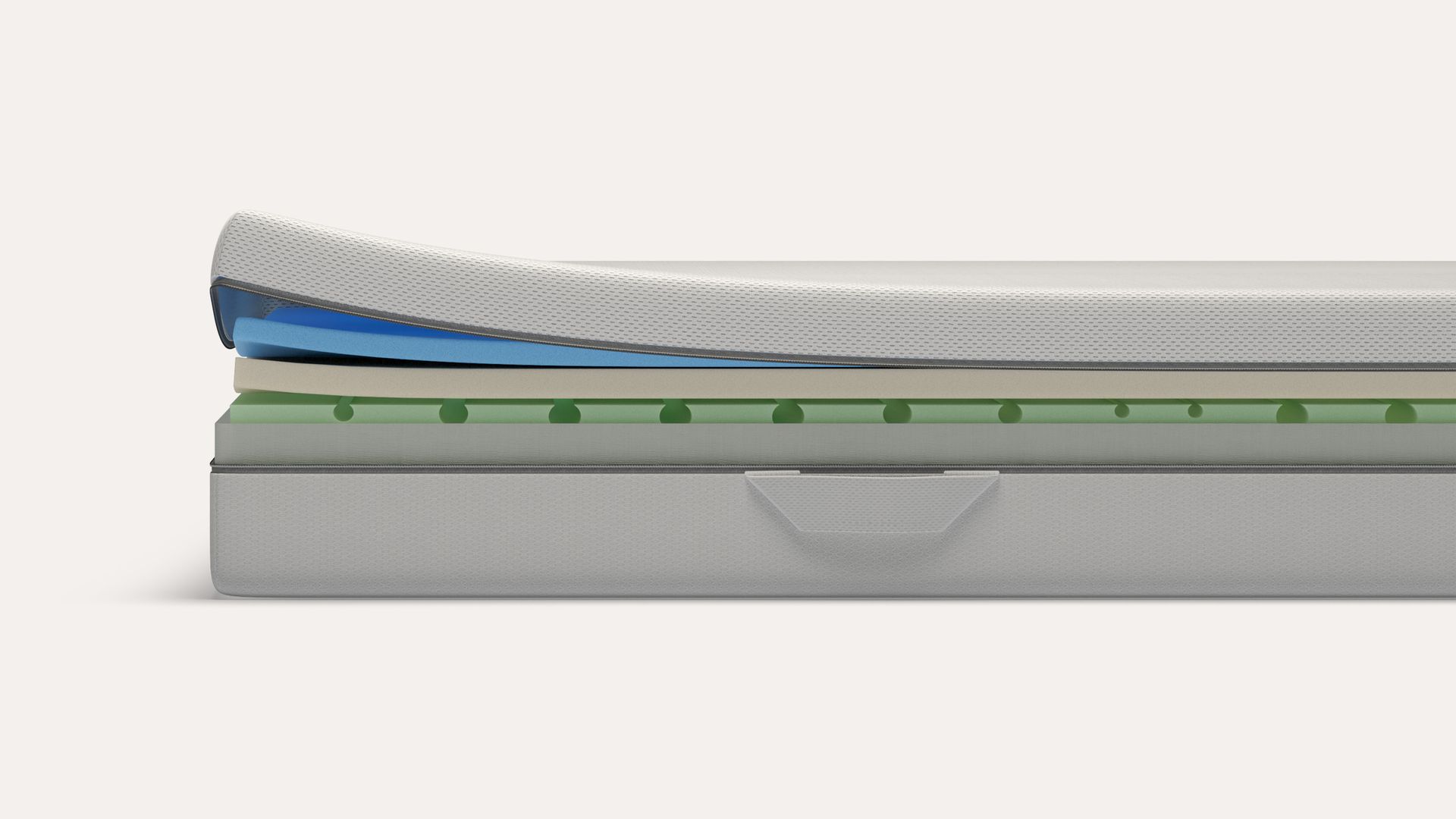 Materasso con strati in memory foam