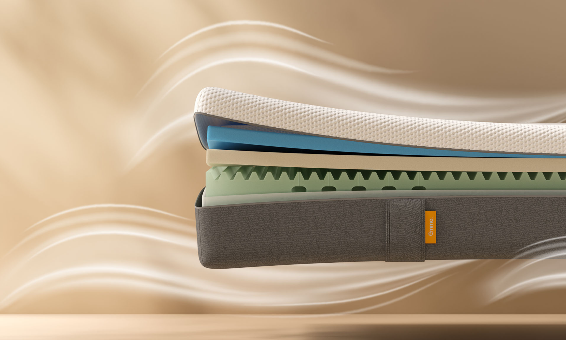 colchón emma original viscoelástico abierto con cubierta efecto refrescante 