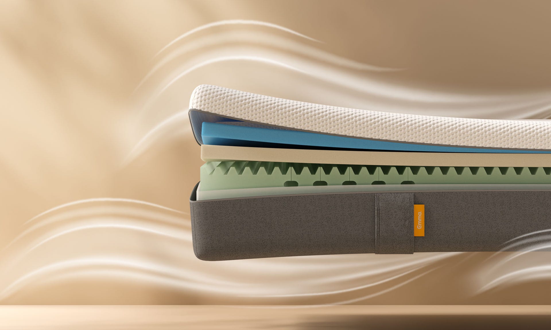 colchón emma original viscoelástico abierto con cubierta efecto refrescante