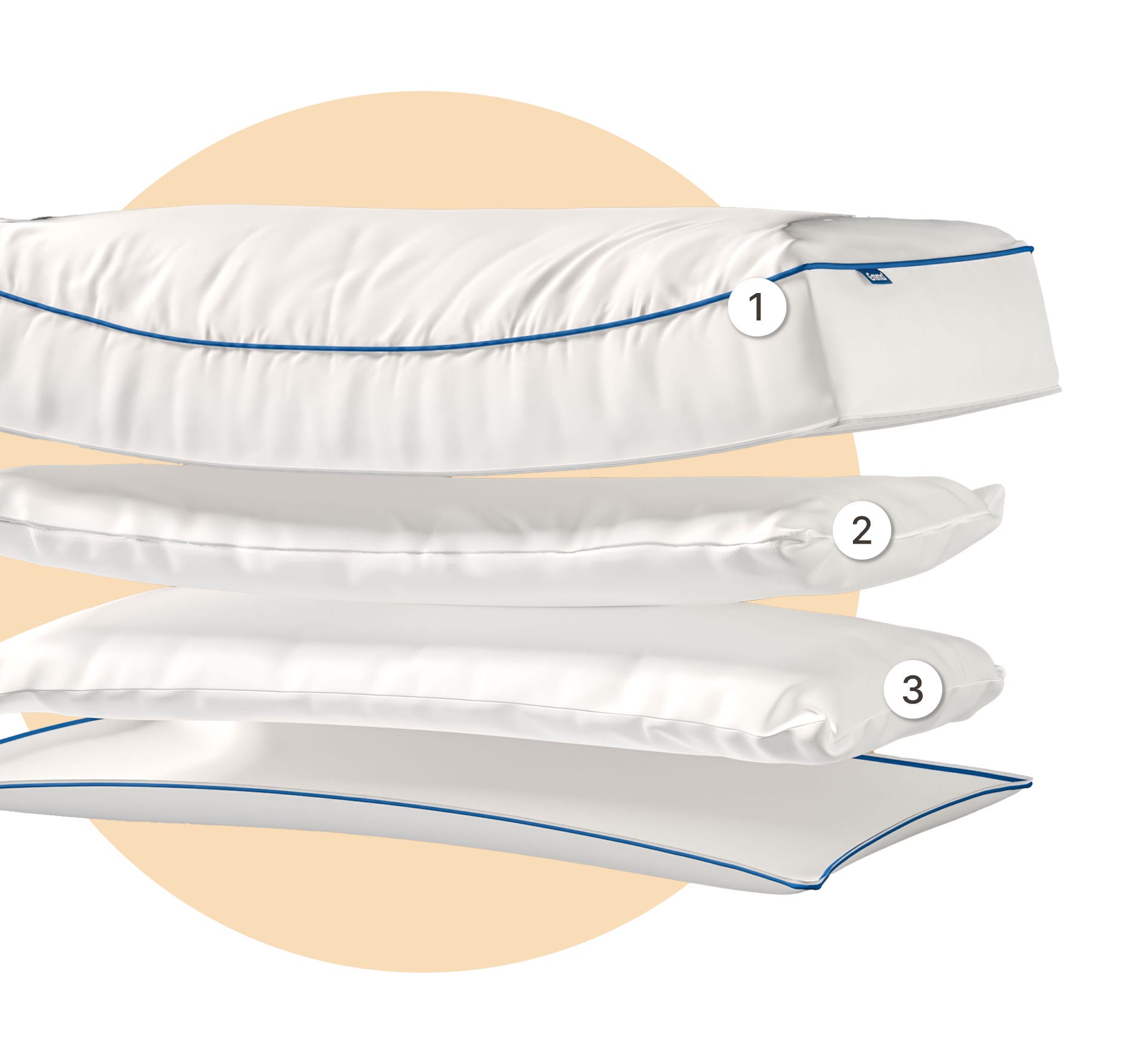 capas de la almohada microfibra premium numeradas del 1 al 3