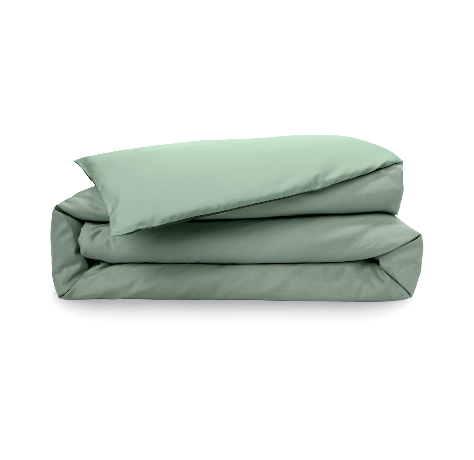 Copripiumino verde piegato ordinatamente.