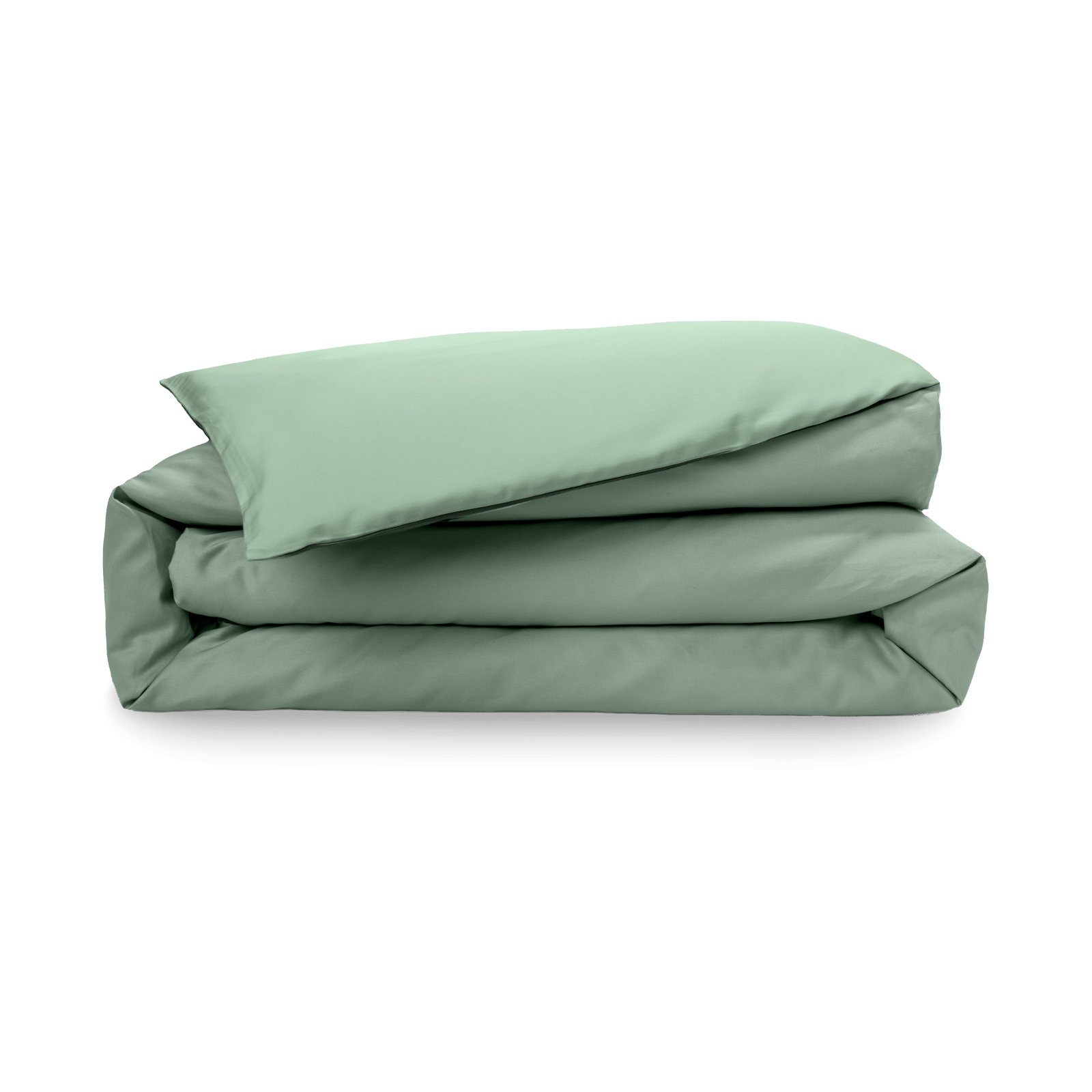 Copripiumino verde piegato ordinatamente.