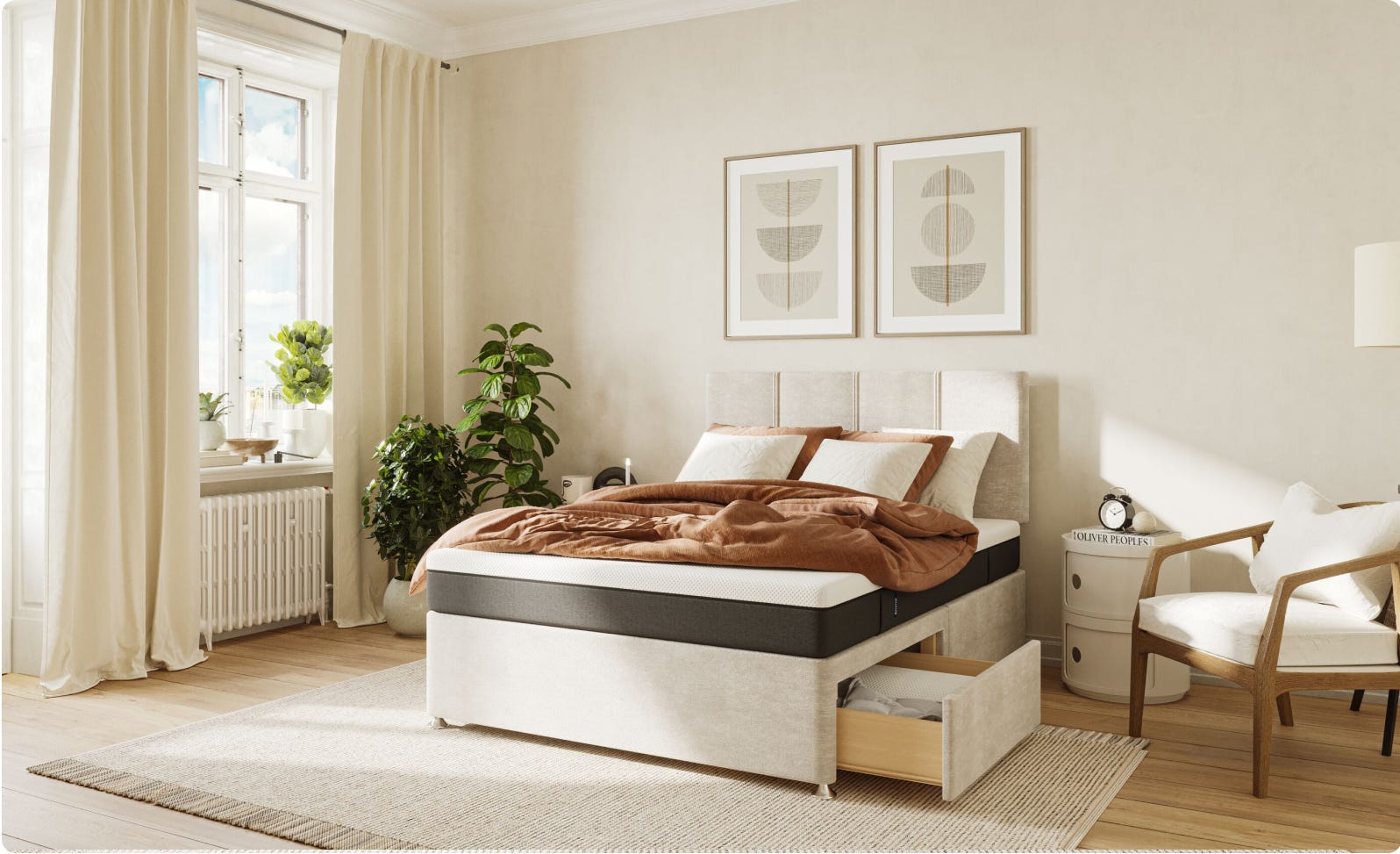 Emma Divan Bed - premium deisgn with integrated storage.