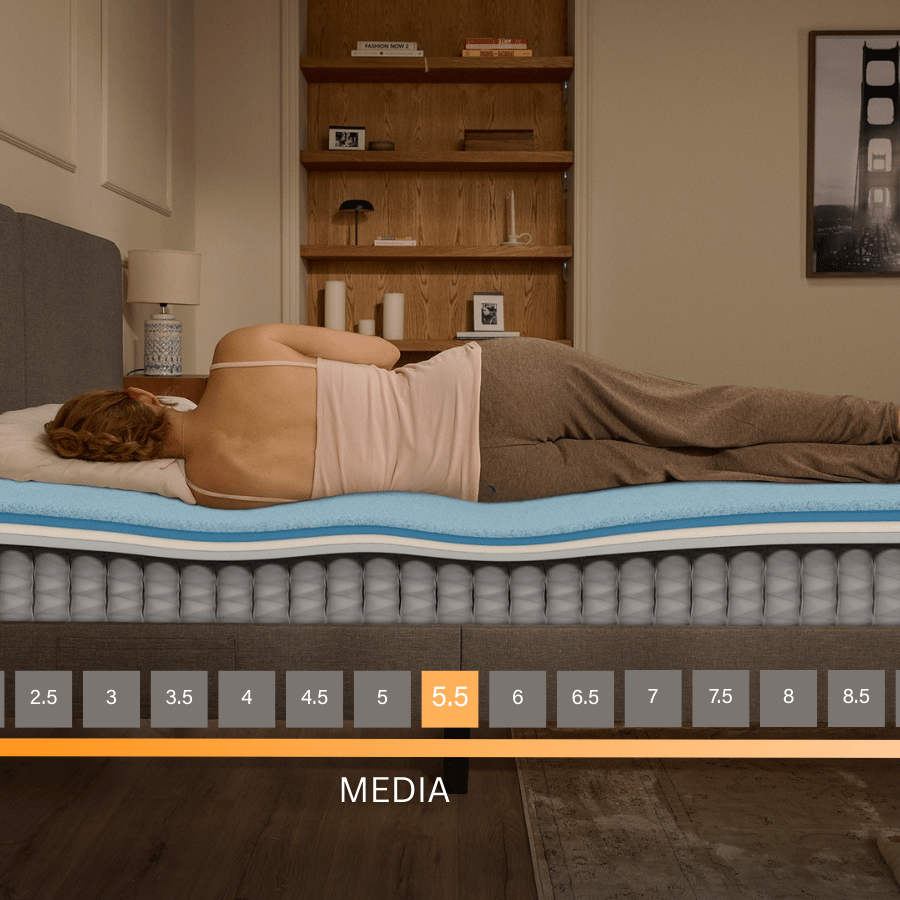 Emma ThermoSync con firmeza media suave ideal para quienes buscan mayor adaptabilidad y confort al dormir.