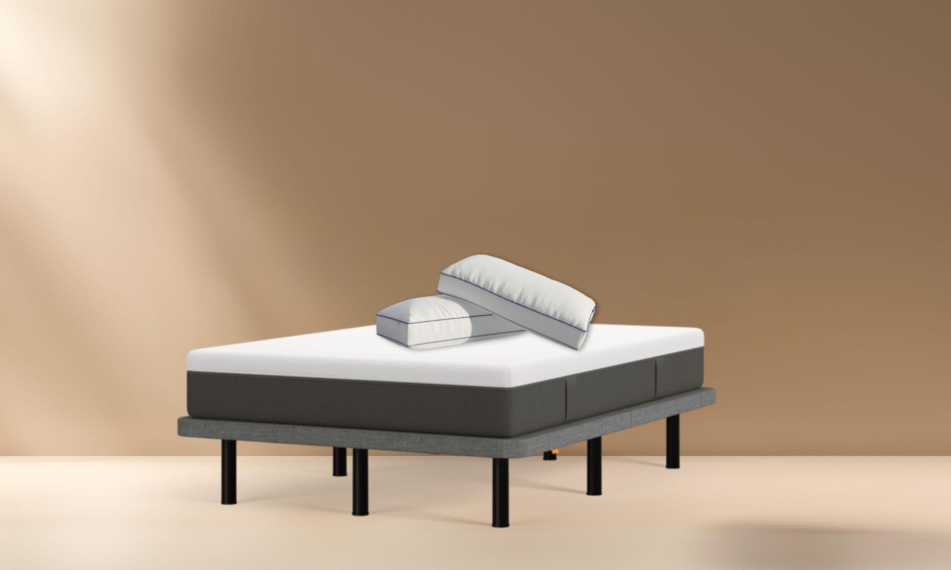 pack de badse de cama con colchon visco y almohadas microfibra