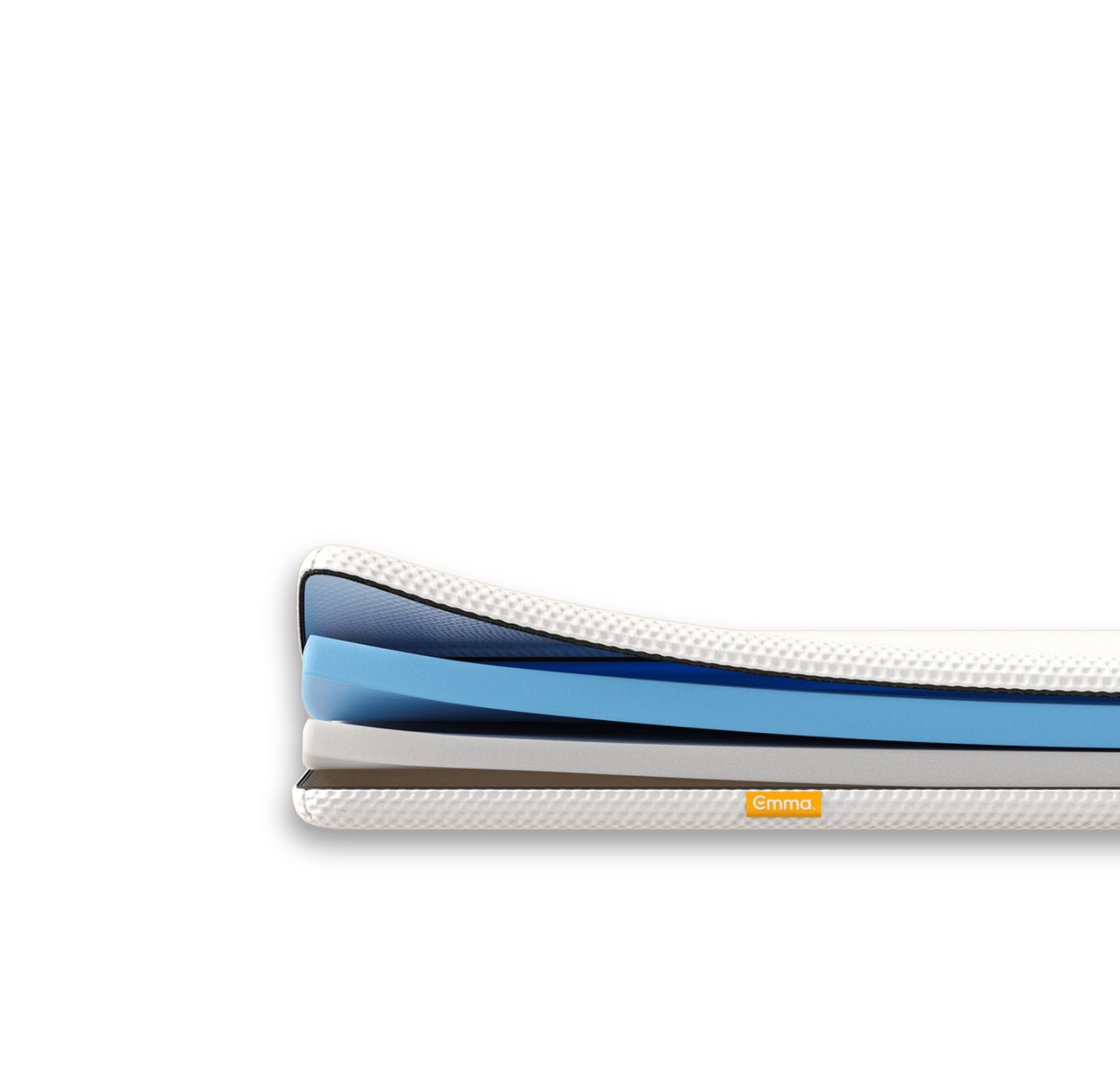 Aufgeschnittener Emma Classic Topper mit sichtbaren Schichten.