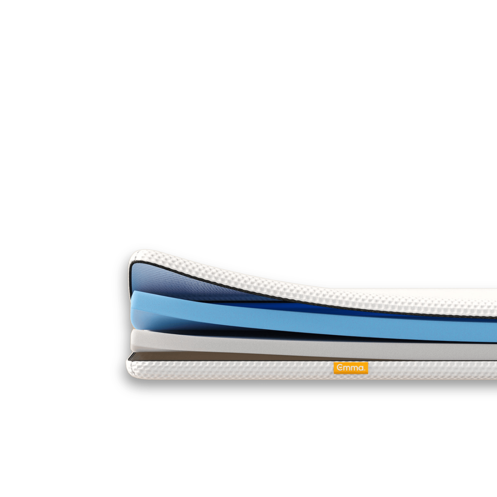 Aufgeschnittener Emma Classic Topper mit sichtbaren Schichten.