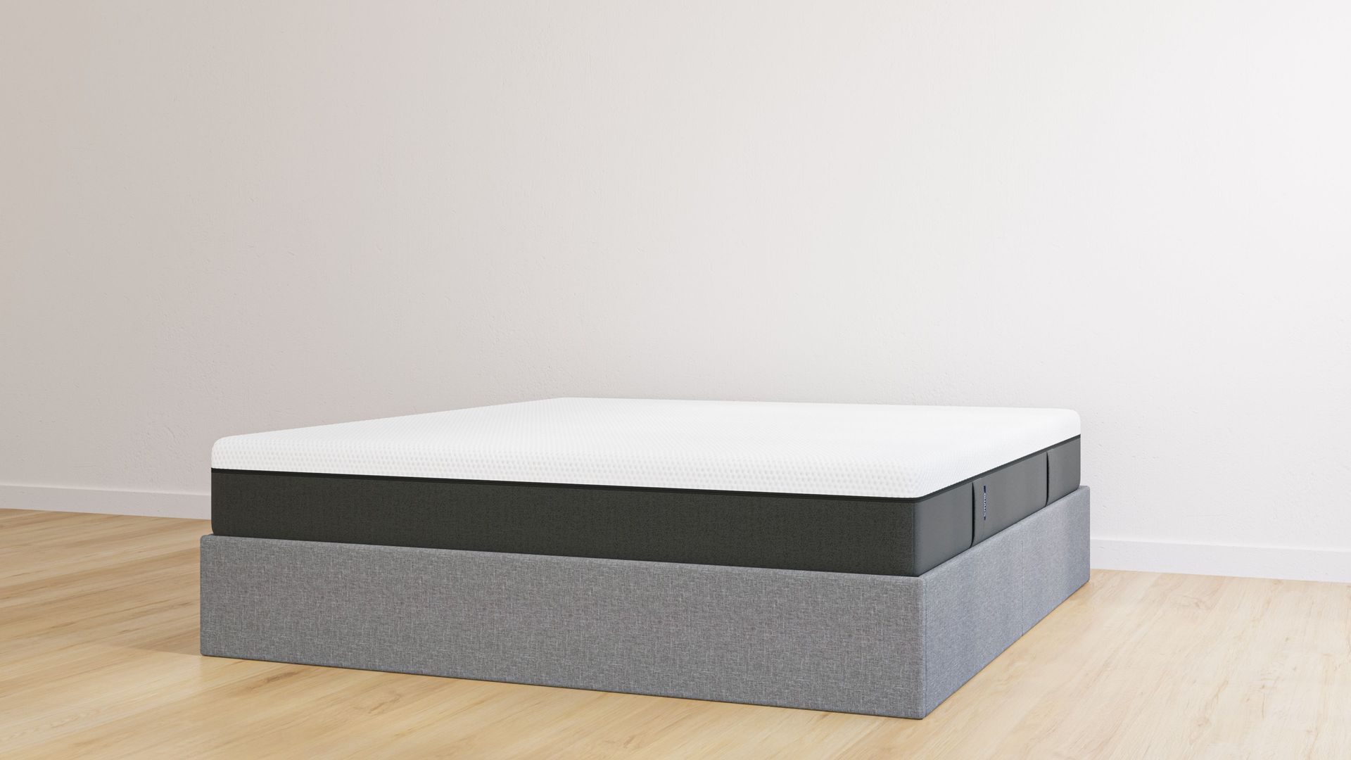 Letto contenitore matrimoniale grigio scuro senza testiera con materasso