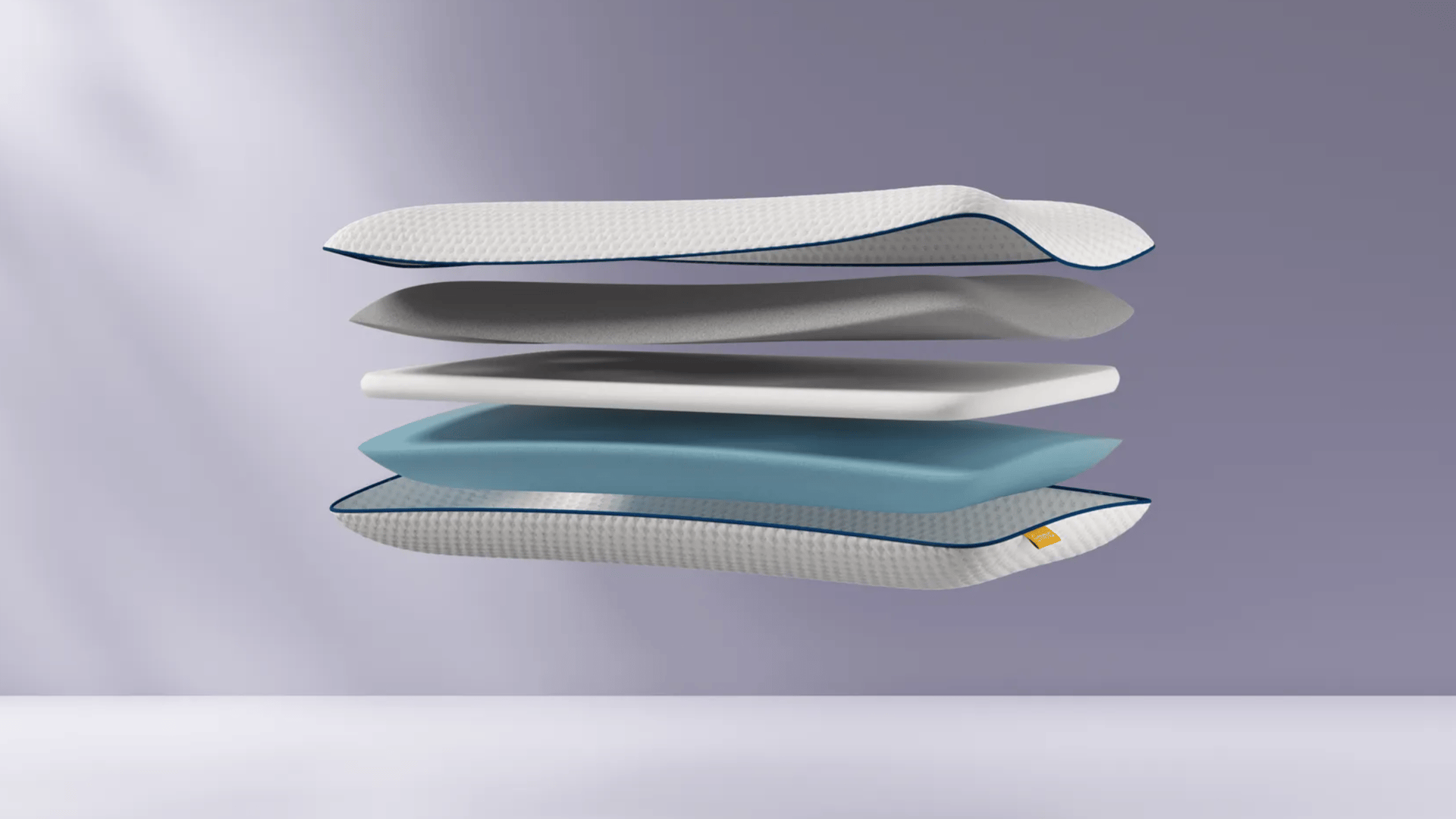 Uma imagem de uma Almofada Emma Original Adapt Cooling, e as suas camadas individuais
