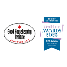 Good Housekeeping Institute approved 2025 and Ideal Home awards 2025 best hybrid mattress.