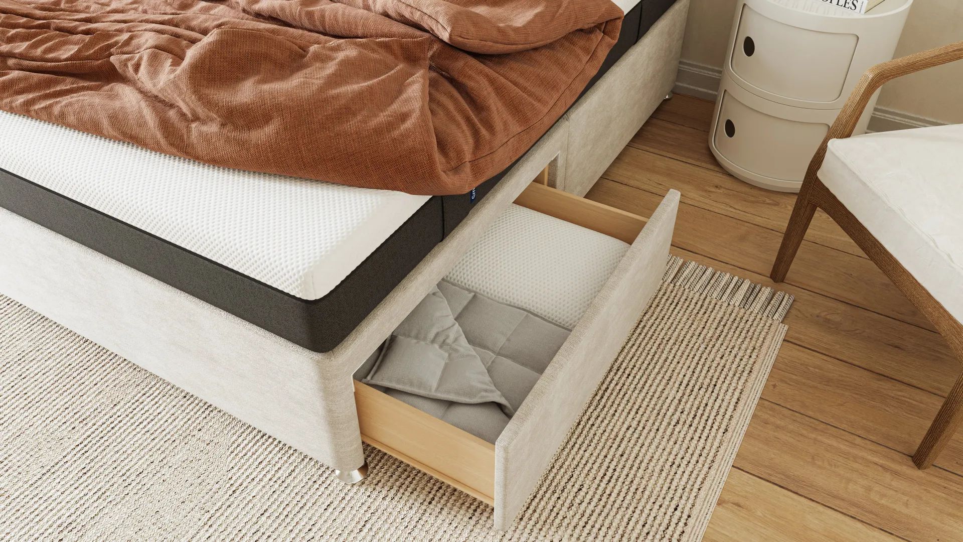 Emma Divan Bed Drawer Space Saving