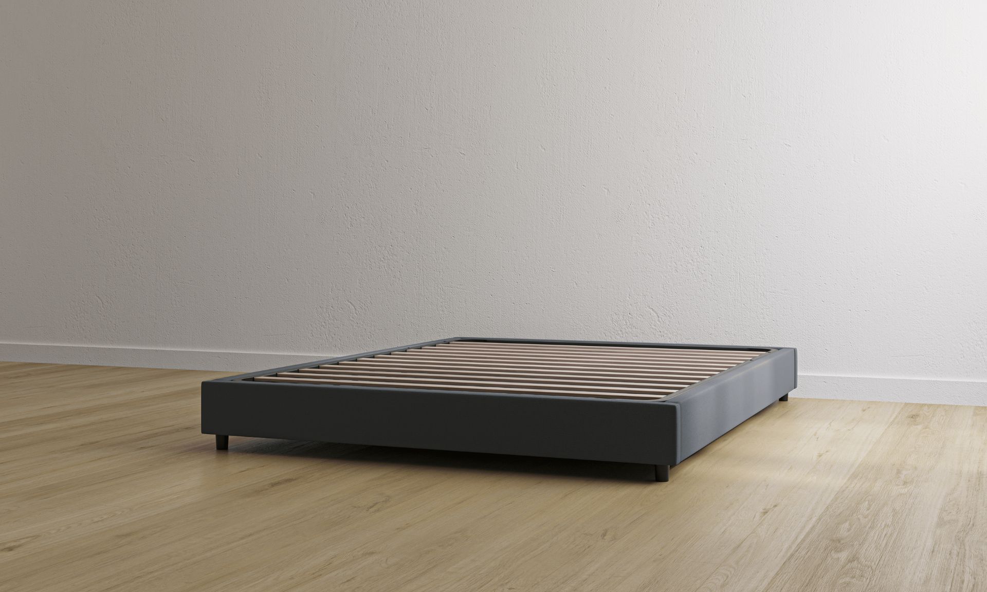 Letto contenitore grigio scuro senza testiera