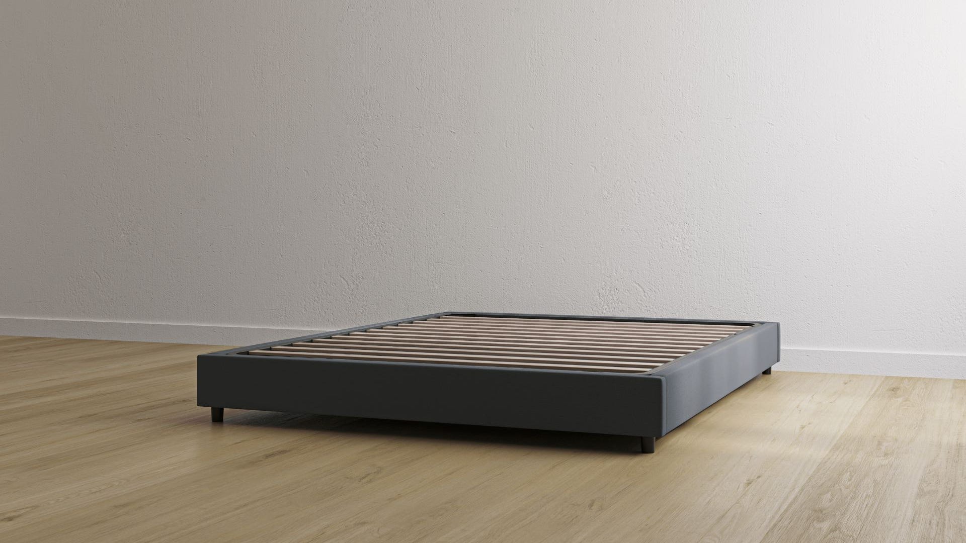 Letto contenitore grigio scuro senza testiera