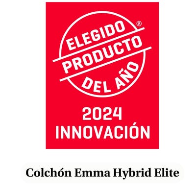 Pda innovación 2024 sello para el colchón emma hybrid elite en rojo