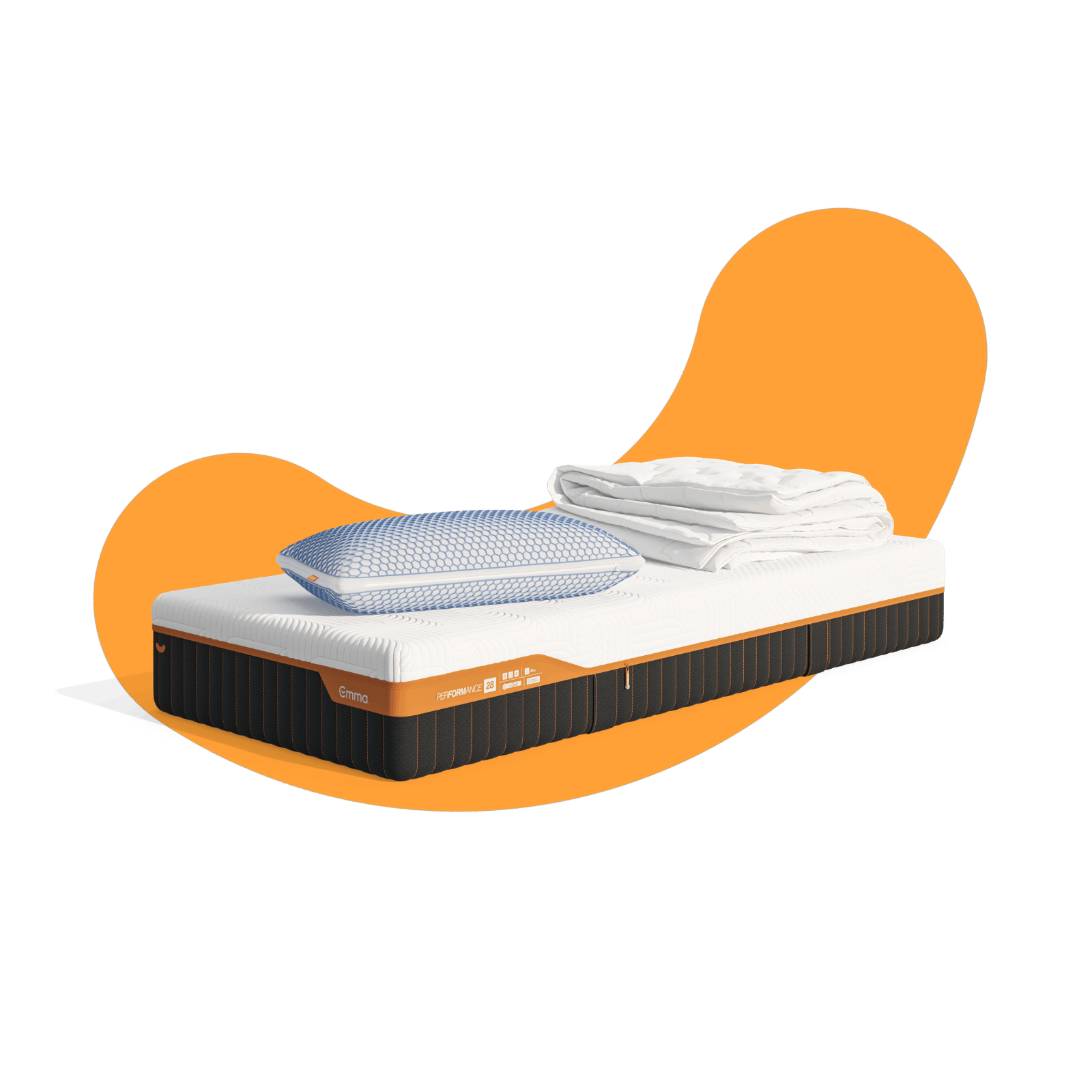 Emma Performance 28 Set: Matratze, Kissen, Bettdecke.