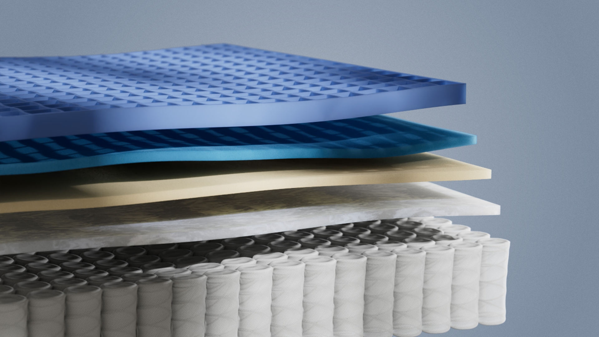 Exploded view van de Original Elite‑matras die de verschillende comfort- en ondersteuningslagen toont.