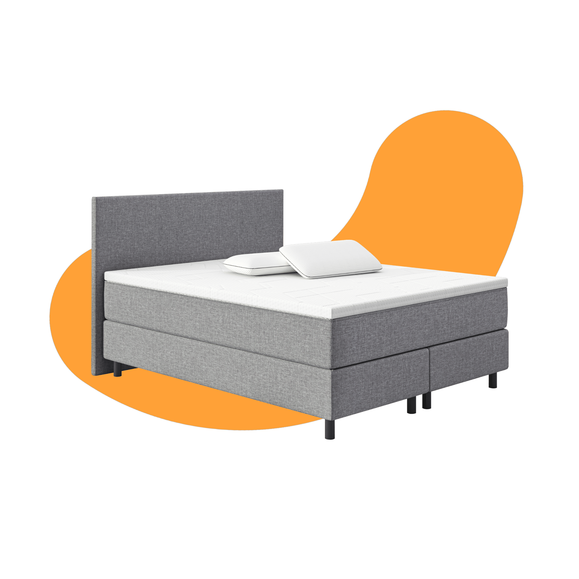Emma Original Boxspringbett Super Set: Original Boxspringbett Komfort, Premium Topper, 2x Classic Stützkissen.
