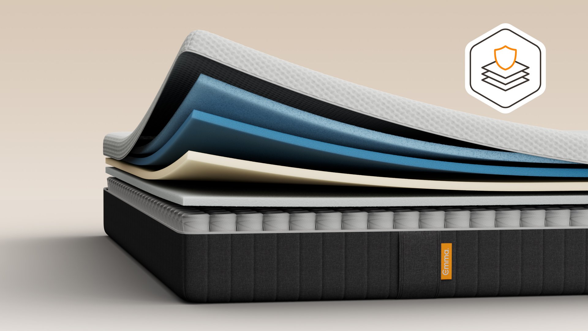 Doorsnede van de Original Pro‑matras die de verschillende lagen en hun ondersteuning toont.