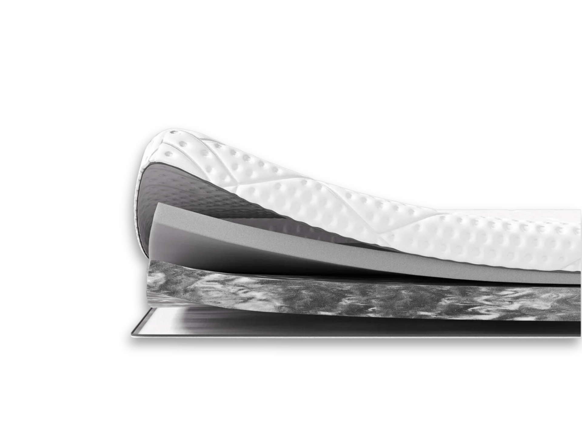 Aufgeschnittener Emma Premium Topper mit sichtbaren Schichten.