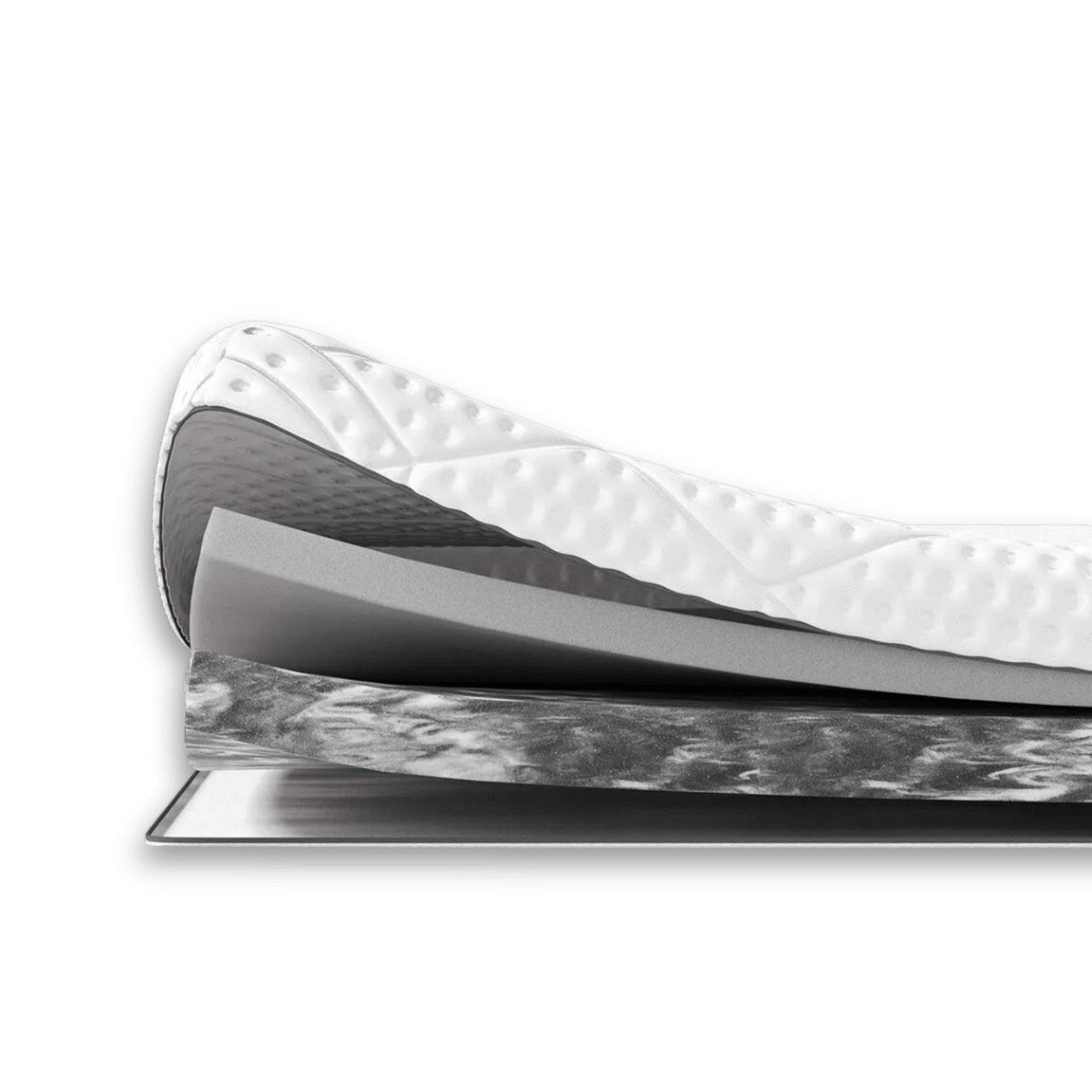 Aufgeschnittener Emma Premium Topper mit sichtbaren Schichten.