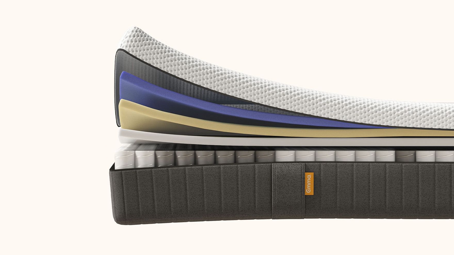 innere Schichten der Matratze angezeigt