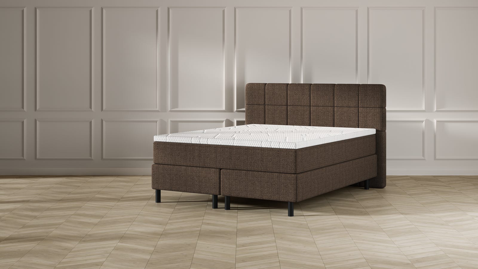 Brown - Tufted HBD - Black feet - Premium topper