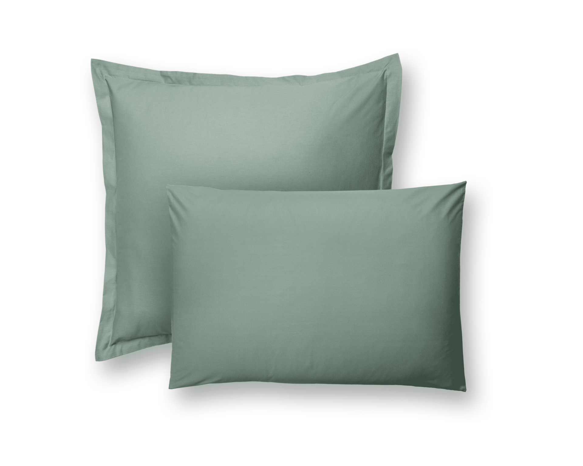 Zwei Emma Classic Kopfkissenbezüge in grün.