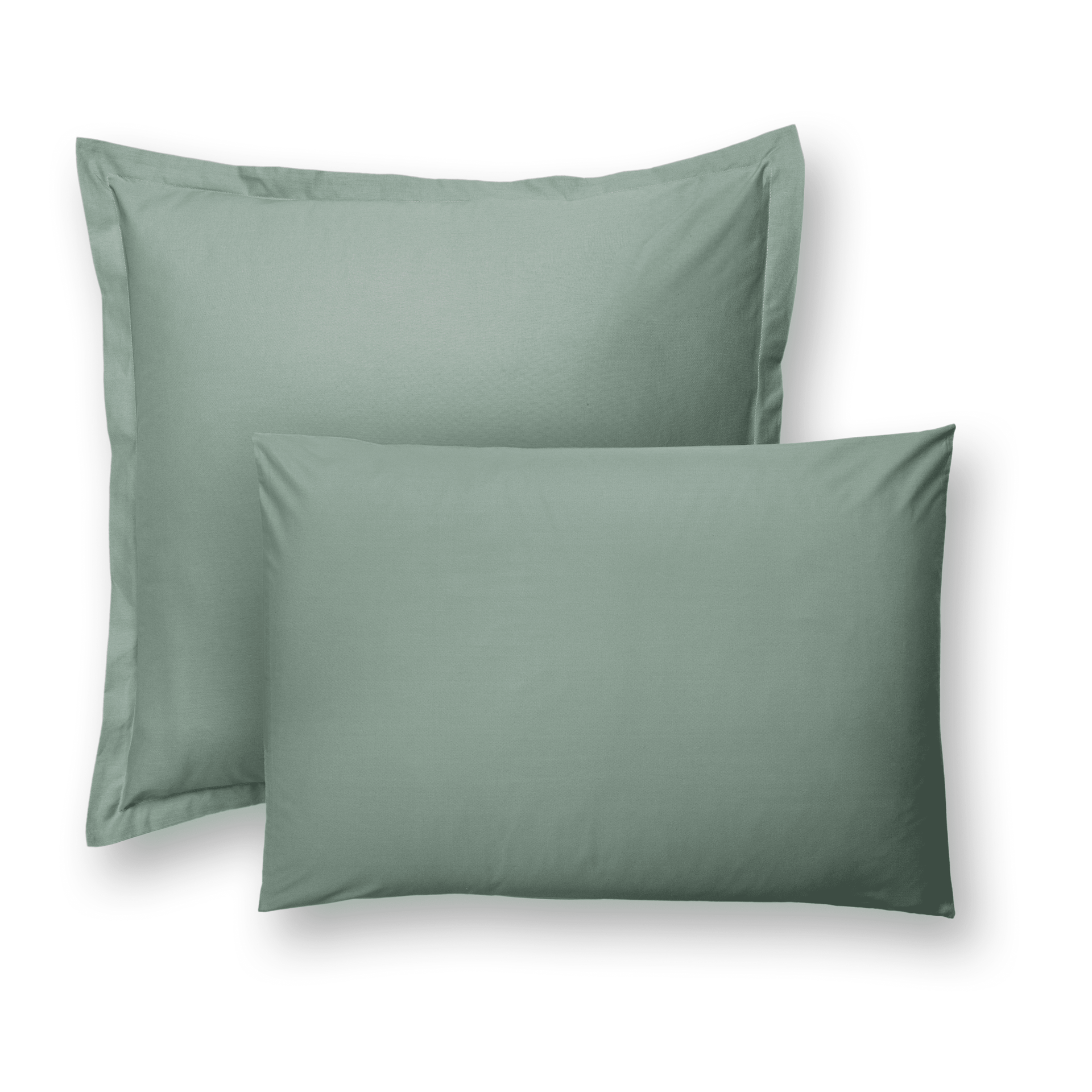 Zwei Emma Classic Kopfkissenbezüge in grün.