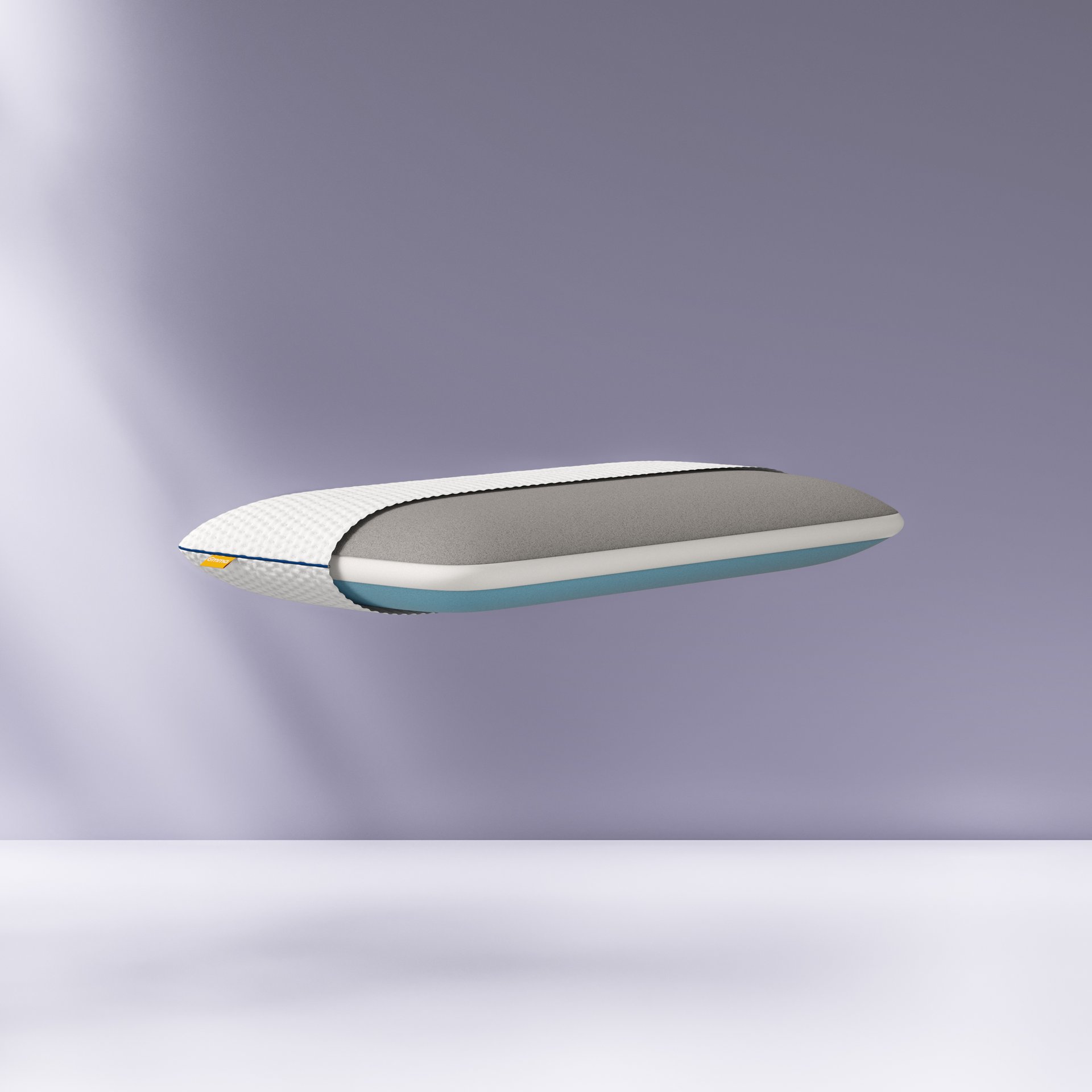 Vue latérale de l’Oreiller Diamant montrant le cœur en couches