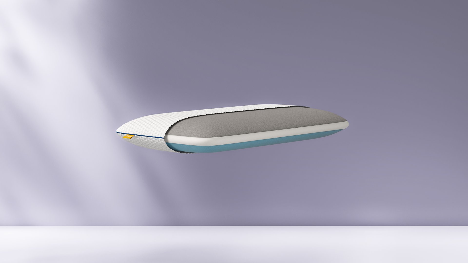 Vue latérale de l’Oreiller Diamant montrant le cœur en couches
