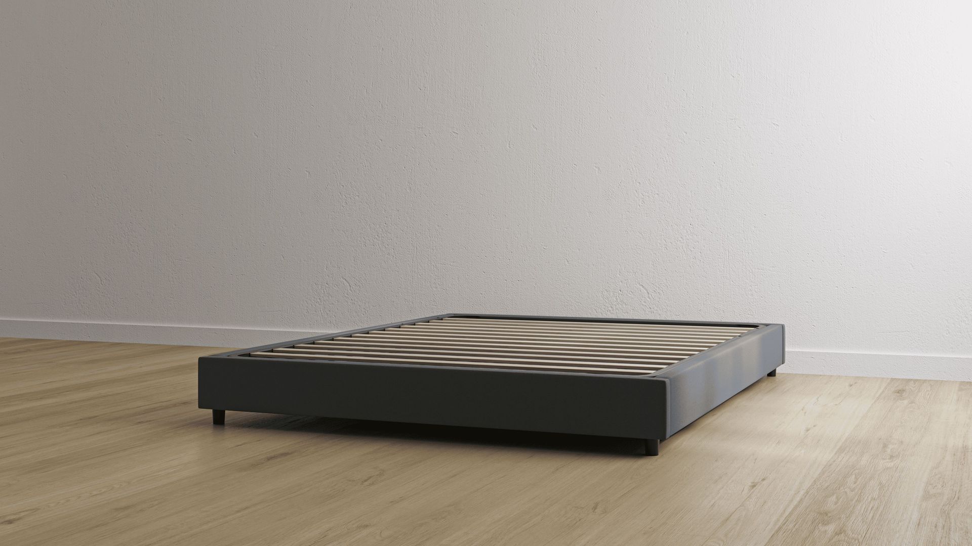 Letto contenitore grigio scuro senza testiera