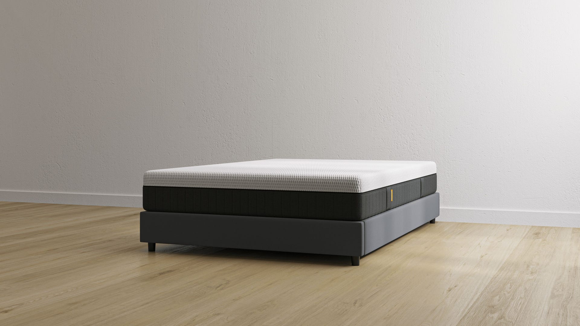Letto contenitore grigio scuro senza testiera con materasso