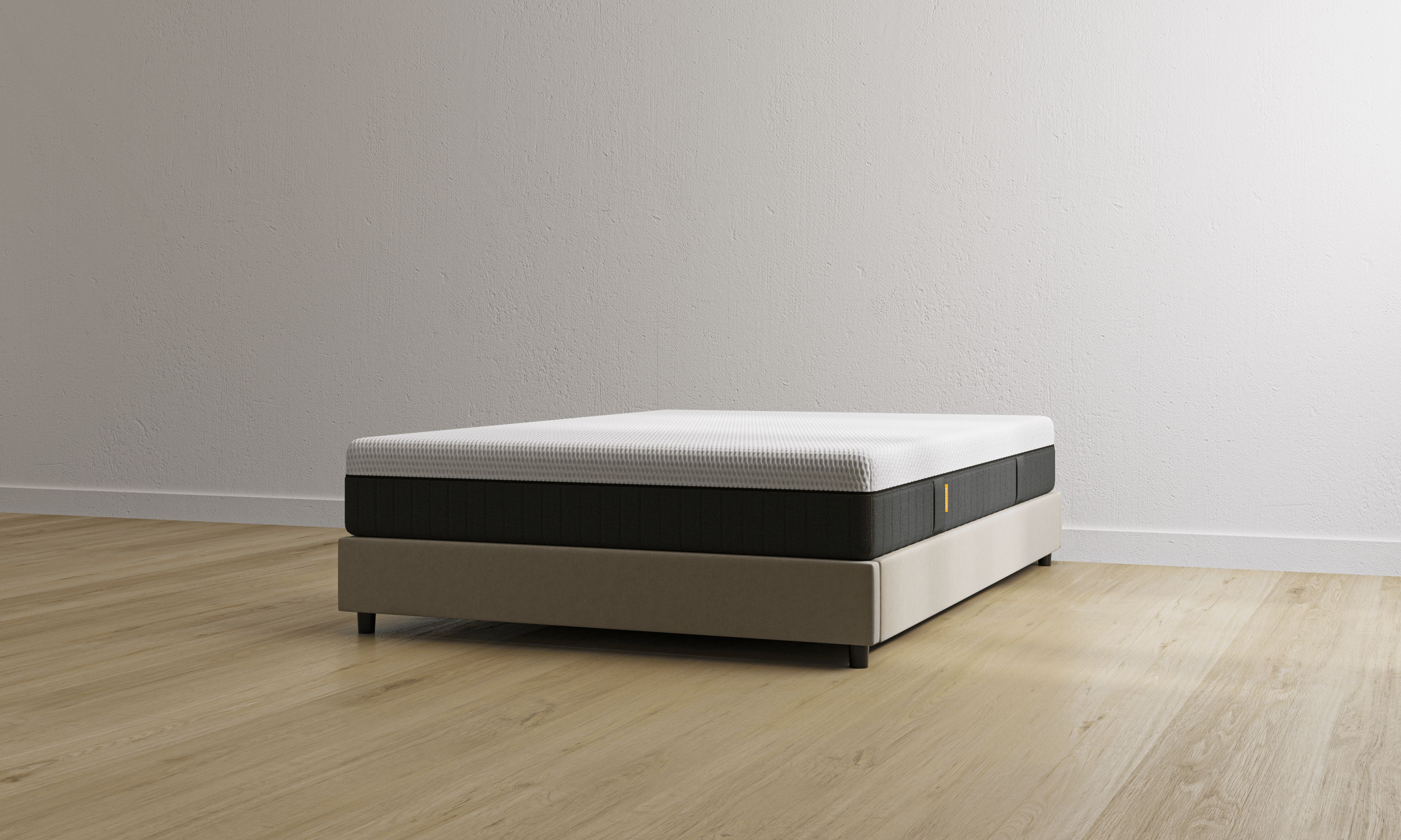 Letto contenitore beige senza testiera con materasso